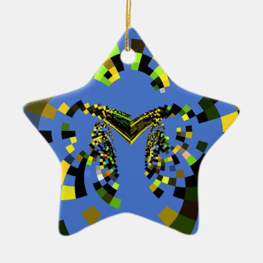 M Blauw Keramisch Ornament (Voorkant)