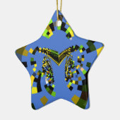 M Blauw Keramisch Ornament (Links)