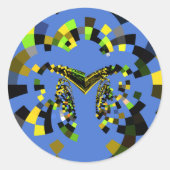 M Blauw Ronde Sticker (Voorkant)