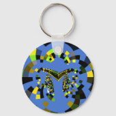 M Blauw Sleutelhanger (Voorkant)