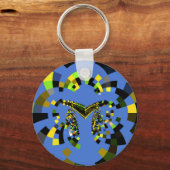 M Blauw Sleutelhanger (Voorkant)