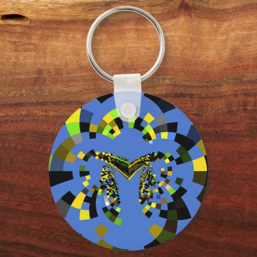 M Blauw Sleutelhanger (Voorkant)