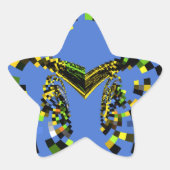 M Blauw Ster Sticker (Voorkant)