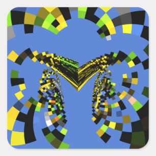 M Blauw Vierkante Sticker