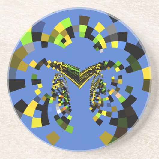 M Blauw Zandsteen Onderzetter (Voorkant)