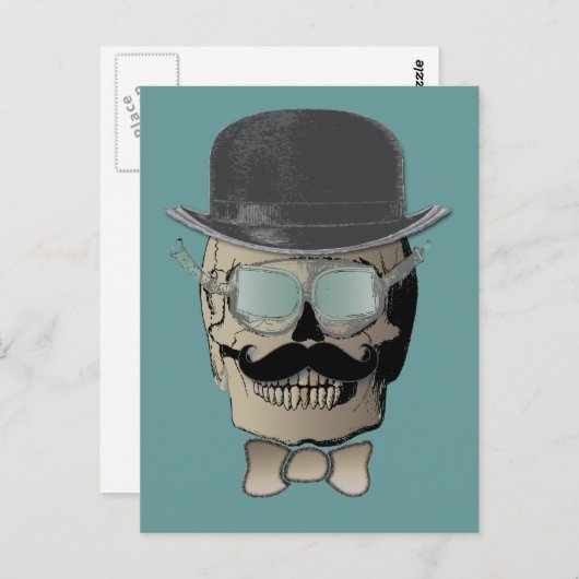 M. Bones Steam Punk Time Reiziger Briefkaart (Voorkant / Achterkant)