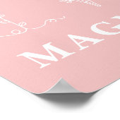 M Botanische Floral Monogram Aangepast Poster voor (Hoek)