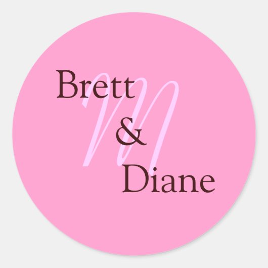 M, Brett & Diane Ronde Sticker (Voorkant)
