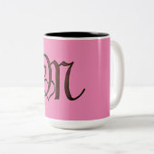 M-brief Tweekleurige Koffiemok (Voorkant rechts)