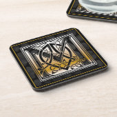 "M" Celtic Black Stone Monogram Onderzetters (Linkerzijde)
