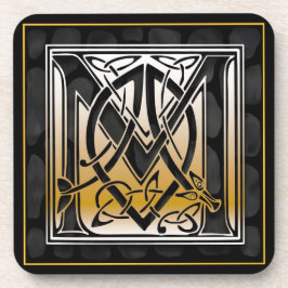 "M" Celtic Black Stone Monogram Onderzetters