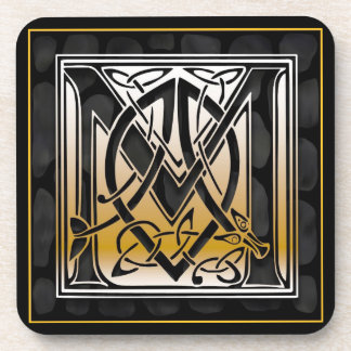 "M" Celtic Black Stone Monogram Onderzetters