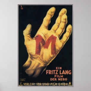 "M" Classic 1931 Horror Movie Poster