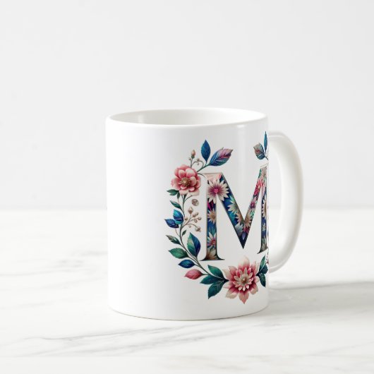 M Coffee Mok – Floral Design voor Gifting (Voorkant rechts)