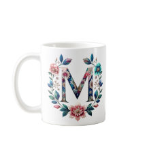 M Coffee Mok – Floral Design voor Gifting