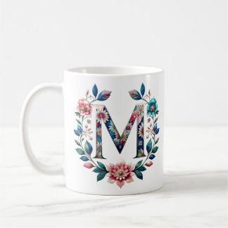 M Coffee Mok – Floral Design voor Gifting