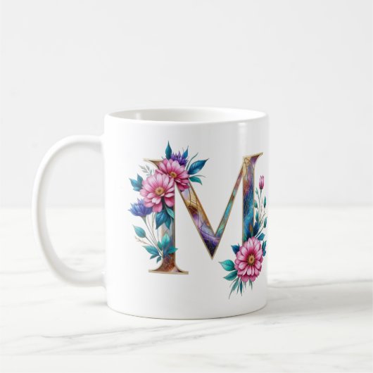 M Coffee Mok – Floral Design voor Gifting (Links)
