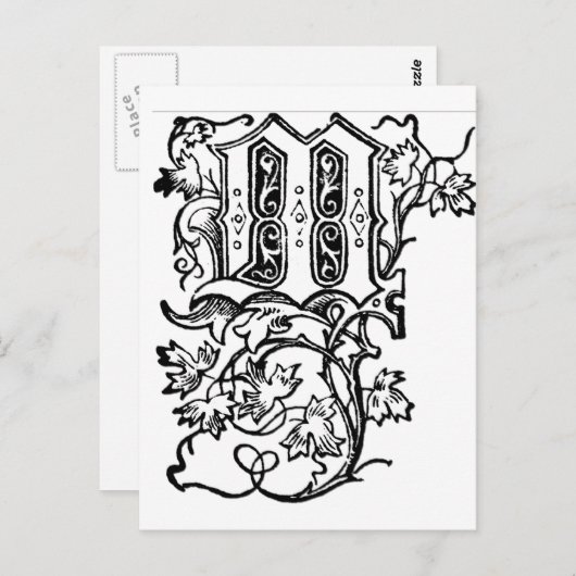 M - de decoratieve letter M Briefkaart (Voorkant / Achterkant)
