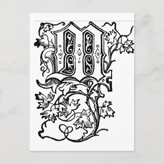 M - de decoratieve letter M Briefkaart (Voorkant)