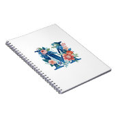'M' decoratief bloemmonogram Notitieboek (Rechterzijde)