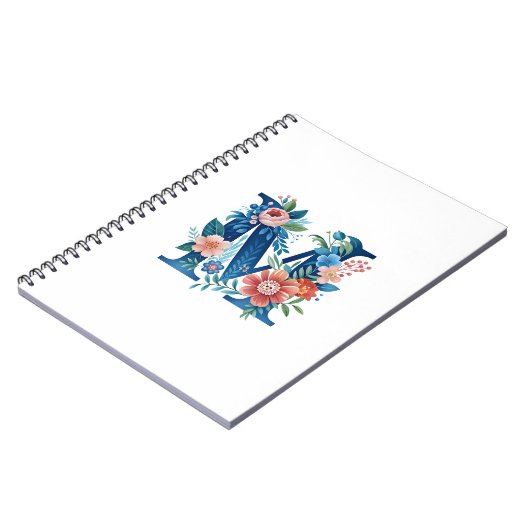 'M' decoratief bloemmonogram Notitieboek (Linkerzijde)