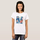 'M' decoratief bloemmonogram T-shirt (Voorkant volledig)