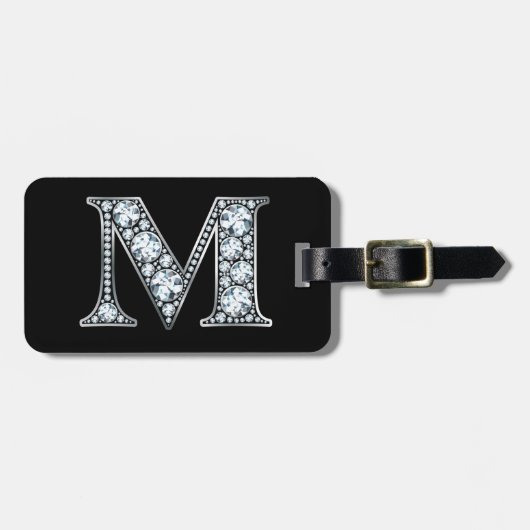 M "Diamond Bling" Bagage Label (Voorkant horizontaal)