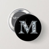 "M" Diamond Bling Button (Voorkant /achterkant)