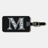 M "Diamond Bling" Luggage Tag Bagagelabel (Voorkant horizontaal)