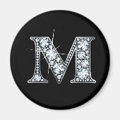 "M" Diamond Bling Magnet (Voorkant)