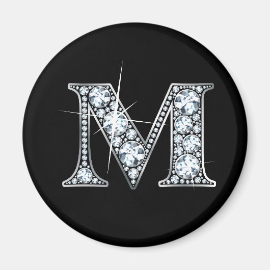 "M" Diamond Bling Magnet (Voorkant)
