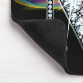 "M" Diamond Bling met Rainbow Swirl Mousepad Muismat (Hoek)