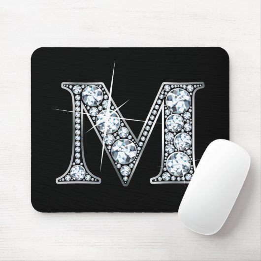 "M" Diamond Bling Mousepad Muismat (Met muis)