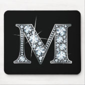 "M" Diamond Bling Mousepad Muismat (Voorkant)