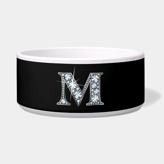 M "Diamond Bling" Pet Bowl Voerbakje (Voorkant)