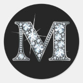 "M" Diamond Bling Sticker (Voorkant)