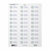 M Dot Circle Mongram Adreslabel (groen / blauw) Etiket (Full Sheet)