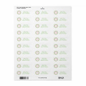 M Dot Circle Mongram Adreslabel (roze / groen) Etiket (Full Sheet)