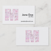 M - Driehoeken met laag poly - neutraal roze Paars Visitekaartje (Voorkant / Achterkant)