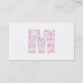 M - Driehoeken met laag poly - neutraal roze Paars Visitekaartje (Achterkant)