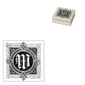 M Eerste letter Rubber Stempel (Gestempeld)