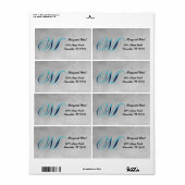 M Elegant Monogram Adreslabel Etiket (Full Sheet)