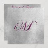 M Elegante Monogram Uitnodiging (Voorkant / Achterkant)