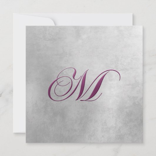 M Elegante Monogram Uitnodiging (Voorkant)
