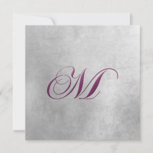 M Elegante Monogram Uitnodiging