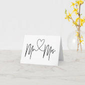 M. en Mevr. Wedding Day Card Heart Kaarten (Gele Bloem)