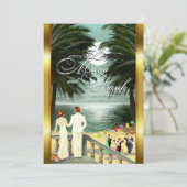 M&F Wedding Champagne Shimmer Kaart (Staand voorkant)