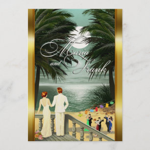 M&F Wedding Champagne Shimmer Kaart