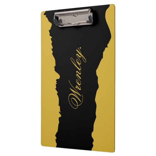 M Gold and Black Clipboard with Displayed Name Klembord (Links)