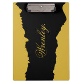 M Gold and Black Clipboard with Displayed Name Klembord (Voorkant)